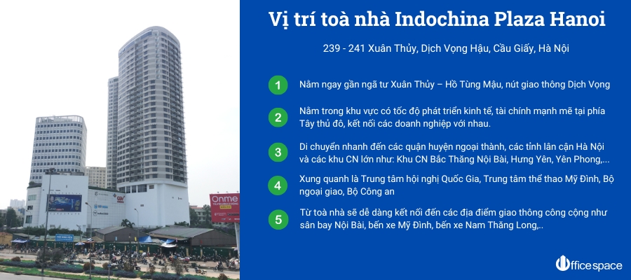 VỊ trí toà nhà Indochina Plaza Hanoi 