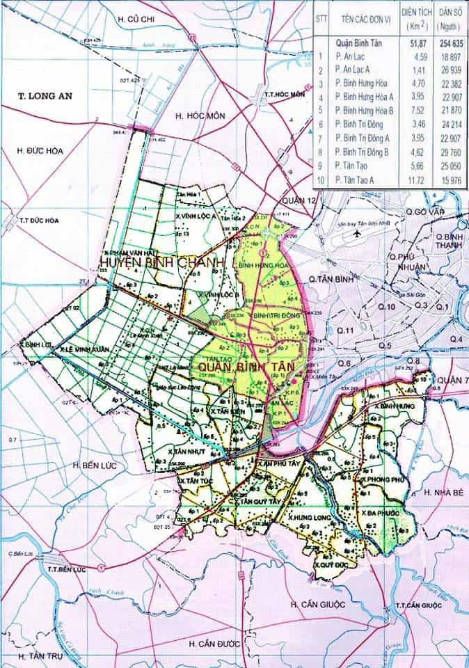 Bản đồ quy hoạch Quận Bình Tân
