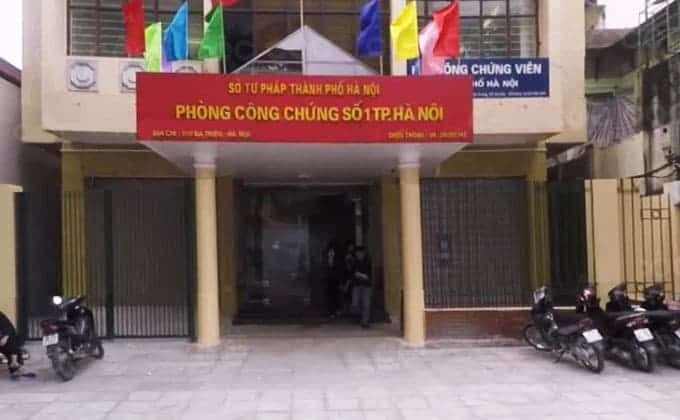 Văn phòng công chứng số 1 TP Hà Nội