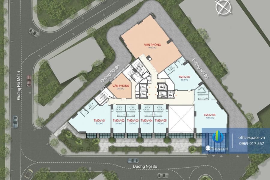 Trinity Tower 3 Officespace cho thuê văn phòng tòa nhà Trinity Tower 145 Hồ Mễ Trì