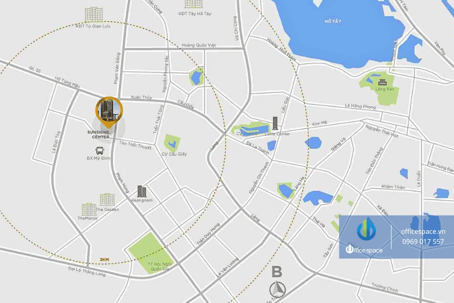 Sunshine Center 2 Officespace cho thuê văn phòng tòa nhà Sunshine Center 16 Phạm Hùng