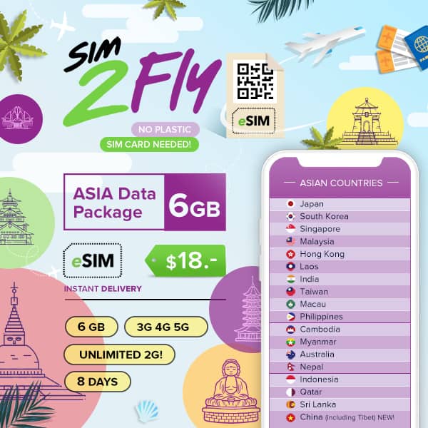SIM2Fly also offer attractive Thailand eSIM plans