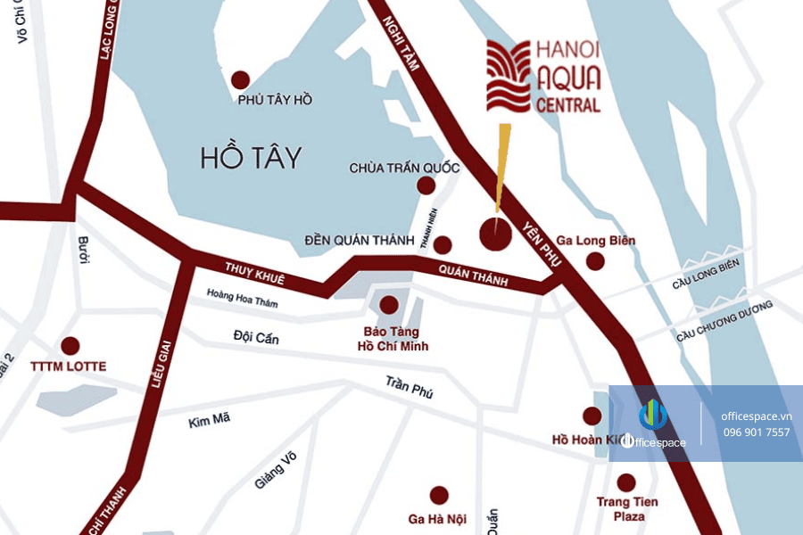 bản đồ tòa nhà Hanoi Aqua Central officespace8