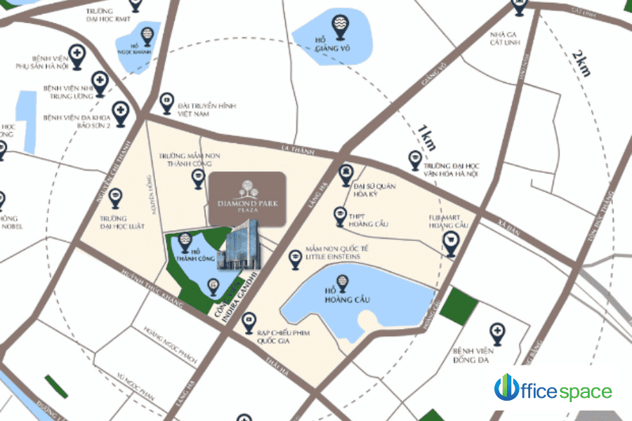 Vị trí trên bản đồ BRG Diamond Park Plaza Láng Hạ 