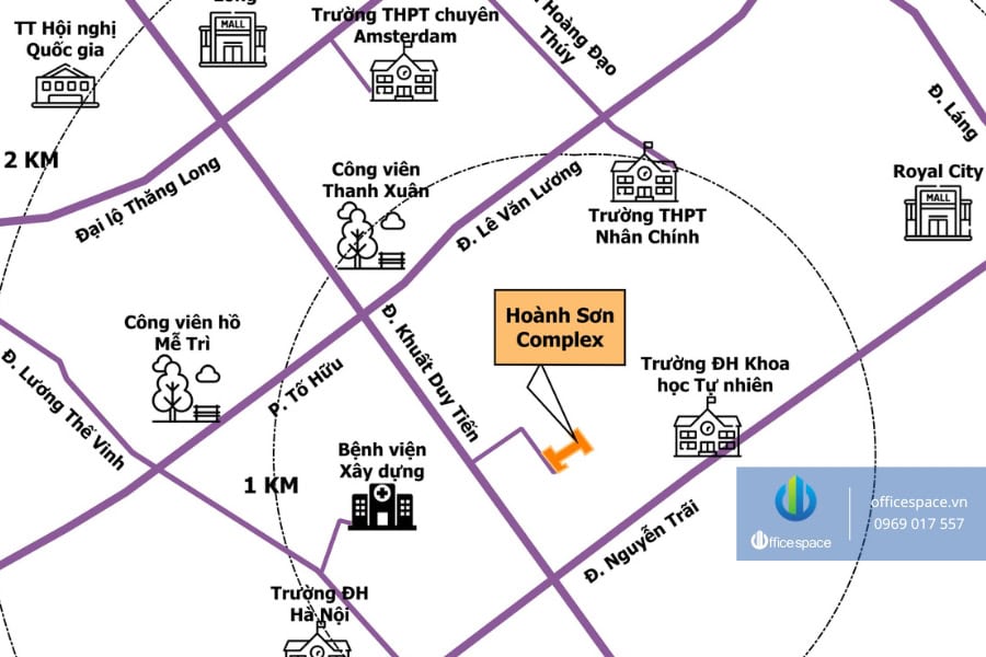 Hoành Sơn Complex 1 Officespace cho thuê văn phòng tòa nhà Hoành Sơn Complex Nguyễn Huy Tưởng
