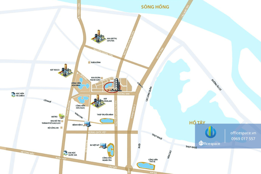 N01-T4 Phú Mỹ Complex 2 Officespace cho thuê văn phòng tòa nhà N01-T4 Ngoại giao đoàn Phú Mỹ Complex